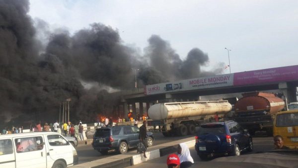 Airport Road flyover fire