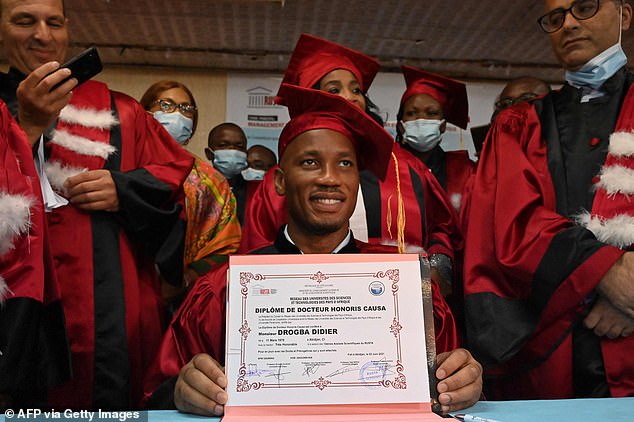Drogba honoured with a degree for charity works