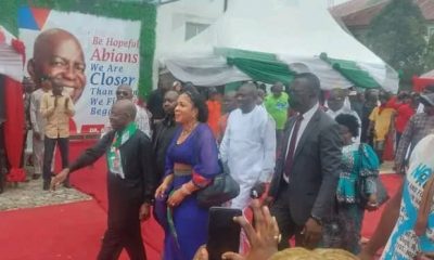 BREAKING: Crowd of supporters receive Alex Otti as he joins Labour Party
