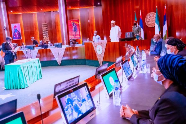 BREAKING: Buhari swears in Ariwoola as Acting CJN