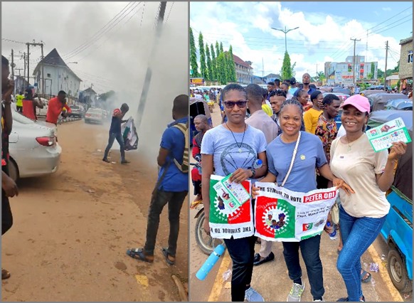 Resilient ‘Obidients’ brave police teargas, go on with Obi solidarity march in Ebonyi