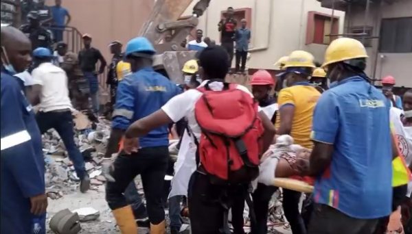 JUST IN: Four dead, three rescued as another building collapses in Lagos