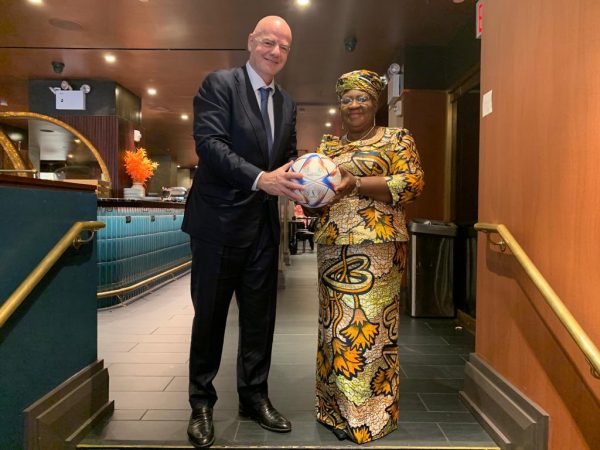 Okonjo-Iweala plays ball with FIFA’s Infantino at UNGA